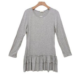 Hi-Beam Womens Mini Dress Size Medium Long Sleeve Ruffles Gray